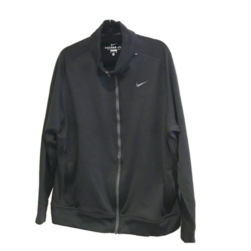 Nike therma-fit black polyester zippered jacket XL